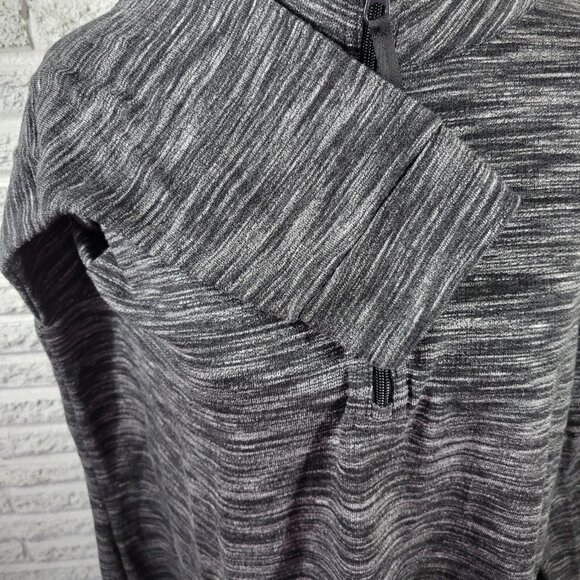 Croft Barrow Womens Top 2X Plus Tee Long Sleeve Black Gray Heather BLA26E - Picture 5 of 11